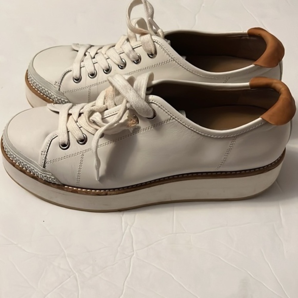 FLAMINGOS Leather Tatum White Platform Sneakers - Picture 5 of 13